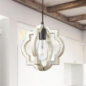 Candelabros de estilo rural americano con luz colgante de vela de madera de granja vintage comedor - Product Image 3