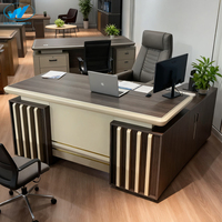 Bureau de direction moderne en bois de luxe avec surface double couche traitée anti-taches pour bâtiment administratif