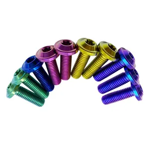 Hot Selling Anodized Surface Is Not Easy To Rust Colorful Titanium Alloy Bolts Screw Motorcycle M8 M6 Head Hexagon Bolt Screw