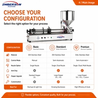 Imberson 50-2500mL Remplisseuse pneumatique à double tête, machine de remplissage horizontale pour pâtes, liquides, lotions, confitures, sauces, savons