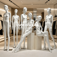 Maniquí de Mujer de Cuerpo Entero de Fibra de Vidrio Blanco - Modelo Ideal para Escaparates de Tiendas de Ropa Femenina y Bodas
