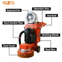 Machine de meulage et de polissage du béton GZD, meuleuse de sol en diamant pour béton, machine pour sols en époxy