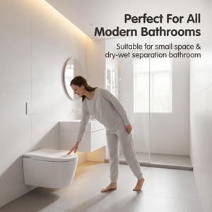 <span class=keywords><strong>WC</strong></span> intelligent mural monobloc allongé avec siège chauffant et nettoyage UV intégré <span class=keywords><strong>pour</strong></span> salle de bain moderne d'appartement - Product Image 2