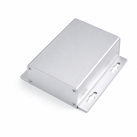 Boîtier de commande en aluminium extrudé 110*37*105mm, finition sablée argentée, avec flanges de montage à trou de serrure, plaques d'extrémité à 4 vis, module IP54
