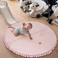 Pliable rond ramper tapis rembourré doux pépinière bébé jouer ventre temps épais tapis tapis de sol pour parc