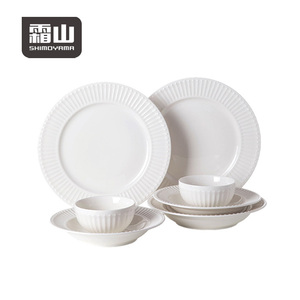 Shimoyama cổ điển trắng gốm đặt bữa ăn tối sứ món ăn tấm thiết lập nhà Chinaware khách sạn & nhà hàng đồ dùng nhà bếp thiết lập - Product Image 4