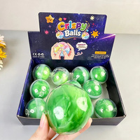 Balle anti-stress souple et craquante en cire de raisin vert, faite à la main, avec coque extérieure super douce et éclatante, jouet sensoriel pour le soulagement du stress, cadeau