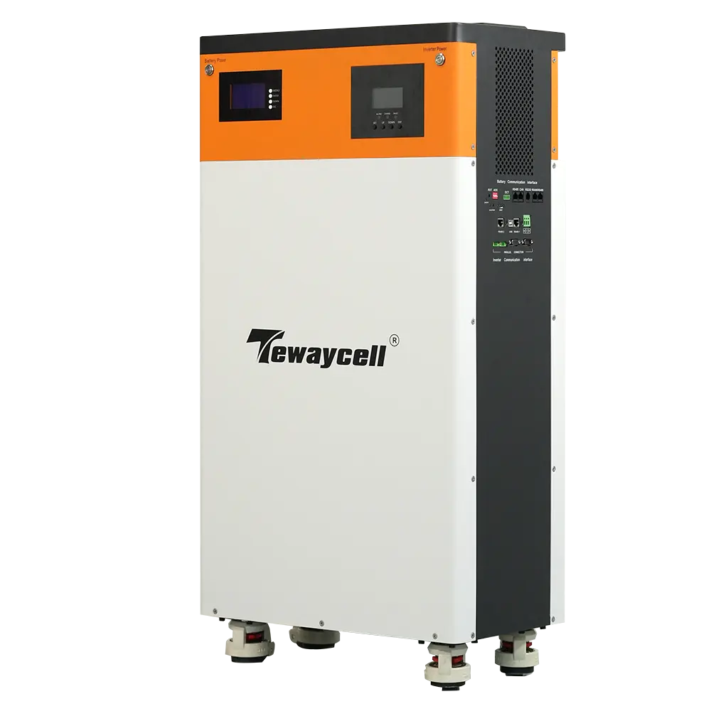 Tewaycell 10 년 보증 5Kw 인버터가있는 48V 300Ah 15kwh 태양 에너지 저장 배터리