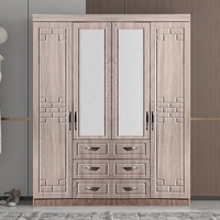 Armoire à 3 Portes de Chine avec Tiroirs, Armoire en MDF Personnalisée avec Panneau de Particules, Armoire Africaine avec Miroir
