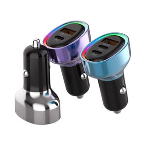 LED Car Charger 60W Fast <b>Charging</b> QC3.0 Light Car Charger 2 Type <b>C</b> USB Car Charger for Mobile Phones - Product Image 5