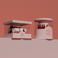 Boîte d'emballage pour gâteaux et desserts en papier kraft imperméable, directement de l'usine, avec fenêtre transparente pour mariage et anniversaire