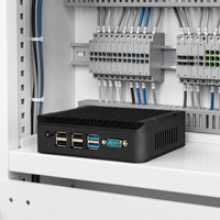 PC Industrial sin Ventilador, 2*LAN, 4*COM, Puerto RS232, Control Industrial, Carcasa de Aleación de Aluminio, Firewall Instalable, Mini PC