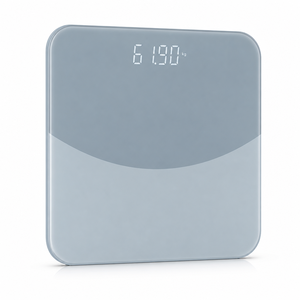 Báscula <span class=keywords><strong>de</strong></span> <span class=keywords><strong>Baño</strong></span> Inteligente Bluetooth 4.0 <span class=keywords><strong>de</strong></span> Dos Tonos Azul Gris, Báscula <span class=keywords><strong>de</strong></span> Peso Corporal <span class=keywords><strong>de</strong></span> 180 kg, Pantalla LED, Vidrio Templado, Sincronización con Aplicación - Product Image 1