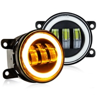 Feux de jour LED 3,5 pouces 60W Nouveaux 12V Pièces automobiles Jaune/blanc DRL Angel Eye Feux antibrouillard Étanches Feux de conduite