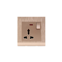 ABUK OEM UK/EU 10A 13A 250V 1/2/3/4 Gang PC Panel TEL Applique murale à bouton-poussoir interrupteurs électriques USB Double prise 3PIN avec néon