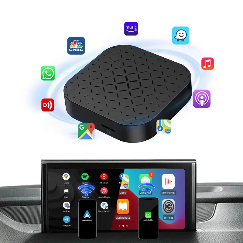 Mới đến carlinkit không dây Carplay ai hộp streaming Adapter tự động Android Youtube Netflix xe Android 11 Bộ chuyển đổi Carplay hộp