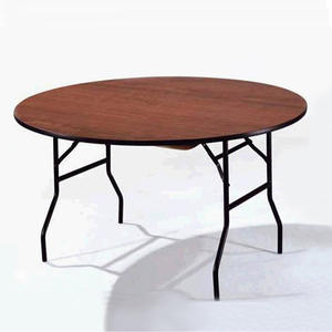 โต๊ะกลมไม้พับได้แบบเรียบง่ายทันสมัยทนทานสำหรับงานแต่งงานจัดเลี้ยงในโรงแรมโต๊ะอาหาร - Product Image 2