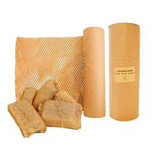 Recyclable Cushioning Wrap Roll Gifts Moving Shipping Kraft Flower Wrapping Honeycomb Packing Paper