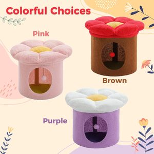 <strong>Cat</strong> Beds for Indoor <strong>Cats</strong>, Small Cute <strong>Cat</strong> Tree House with Removable Flower <strong>Cat</strong> Bed, <strong>Cat</strong> Bed Cave <strong>Cat</strong> <strong>Hideaway</strong> - Product Image 6