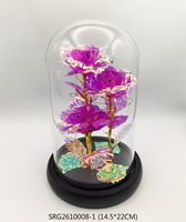 Boules en verre LED avec fleurs rouges pour la décoration de mariage et la décoration de la maison