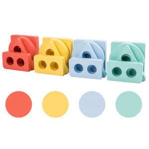 4 in 1 game Montessori wooden building blocks toys for children the fractions children preschool <span class=keywords><strong>ense</strong></span> - Product Image 4