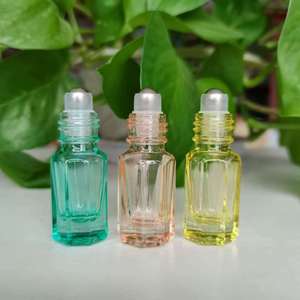 En stock, frasco roll-on octogonal de vidrio de colores de 3ml, 6ml, 9ml, 12ml, con logo serigrafiado, alta calidad - Product Image 4