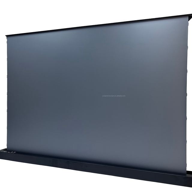 2025 Black Diamond 4K ALR Electric 100-Inch Projection Screen Tab Tension Floor Rising Screen Home Motorized Projection Screen