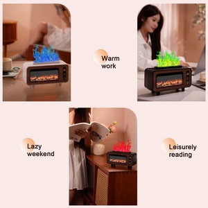 New Model USB Powered Desktop <b>Aroma</b> <b>Diffuser</b> Simulated Flame Atmosphere Lamp Colorful Humidifier for Household - Product Image 3