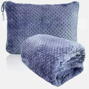 Venta al por mayor superventas logotipo personalizado manta de viaje polar piña almohada conjunto manta de avión - Product Image 6