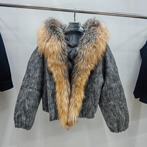 OFTBUY 2026 Abrigo de Plumón de Lana de Lujo para Mujer, Cuello de Piel de Zorro Auténtica, Chaqueta Corta Acolchada con 90% Plumón de Ganso, Venta al por Mayor, MOQ Bajo, Personalizable - Product Image 3