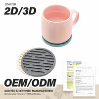 Sous-verres personnalisables en PVC pour tasses à café, sous-verres en caoutchouc pour bar et bière, tapis de tasse ronds en silicone pour cadeaux d'entreprise et promotions (MOQ 3000 pièces)