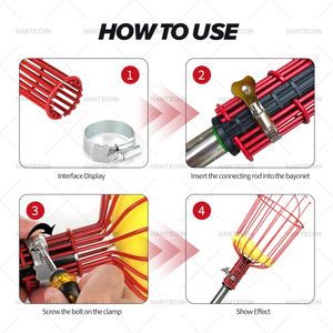 Telescópico Jardim Redondo Metal Fruit Picker Harvester Basket Garden ferramenta longa alça telescópica frutas picker com almofada - Product Image 3