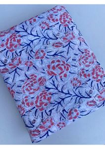 Tissu en coton imprimé à la main indien, motif floral bohème, tissu indien pour quilting, tissu en pur coton fait main pour femmes - Product Image 2