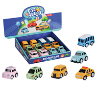 Set de 12 Mini Coches de Juguete Metálicos con Retroceso, Vehículos de Rescate Urbano de Aleación, Autobús de Dibujos Animados, Policía, Ambulancia, Camión de Bomberos para Niños