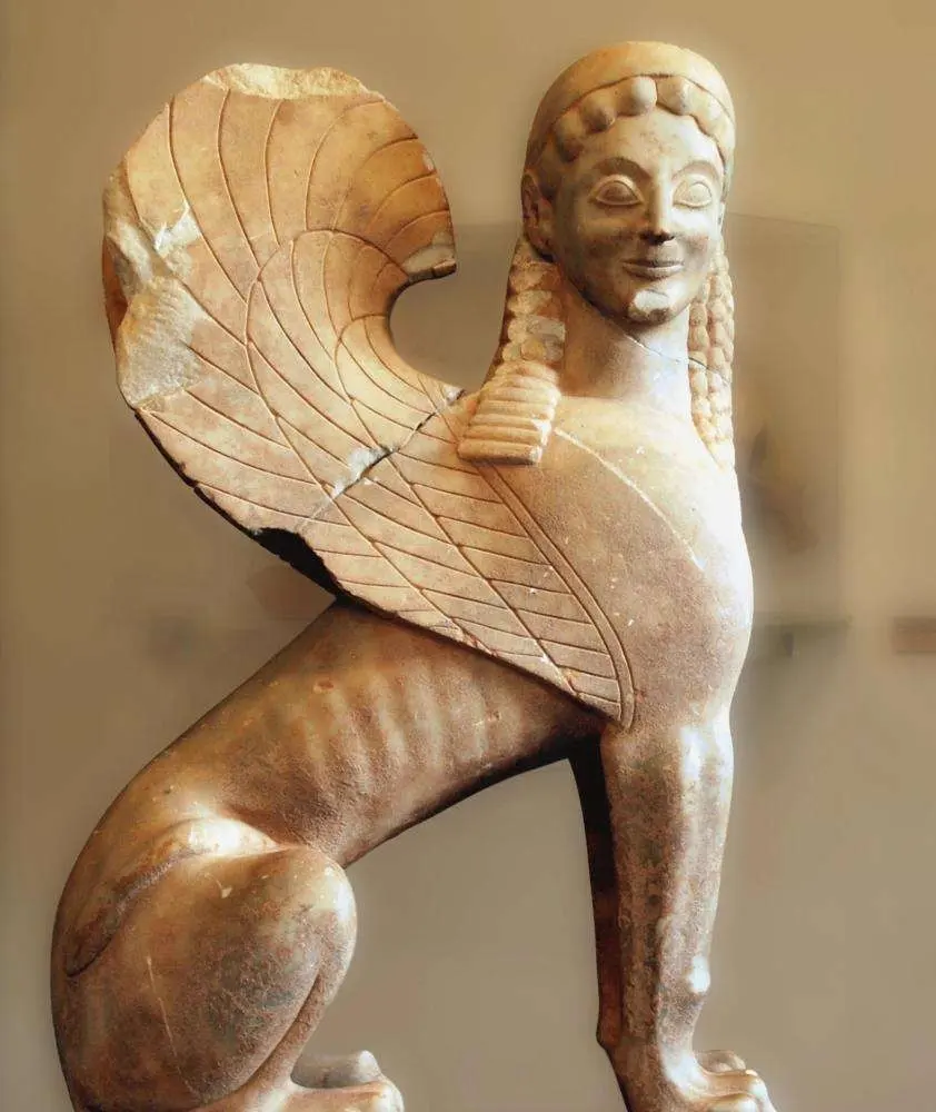 Patung Sphinx Ukiran Tangan Batu Skeuomorph Yang Dibuat Di Pabrik Khusus untuk Koleksi