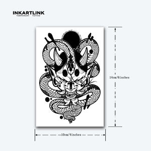 INKARTLINK - Pegatinas <span class=keywords><strong>de</strong></span> <span class=keywords><strong>Tatuajes</strong></span> Temporales para el Cuerpo, Diseño <span class=keywords><strong>de</strong></span> Serpiente Hannya, Resistentes al Agua, Ecológicas, Duran 15 Días, Paquete al por Mayor - Product Image 4