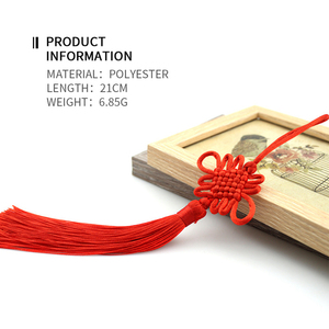 <span class=keywords><strong>Nudo</strong></span> chino de la suerte hecho <span class=keywords><strong>a</strong></span> mano de poliéster con borlas, decoración del hogar - Product Image 4