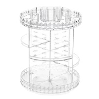 Grande boîte de rangement transparente à rotation de 360 degrés pour cosmétiques, organisateur de maquillage réglable et multifonction