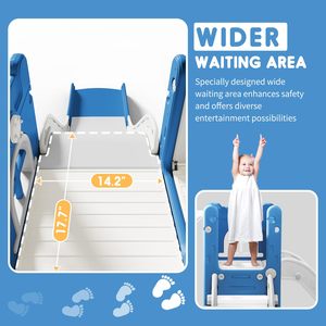 Toboggan 6 en 1 pour enfants <span class=keywords><strong>de</strong></span> 1 à 3 ans, jouet toboggan en plastique avec panier <span class=keywords><strong>de</strong></span> basket-ball intérieur et extérieur ensemble <span class=keywords><strong>de</strong></span> jeu pour bébé grimpeur <span class=keywords><strong>aire</strong></span> <span class=keywords><strong>de</strong></span> <span class=keywords><strong>jeux</strong></span> - Product Image 3