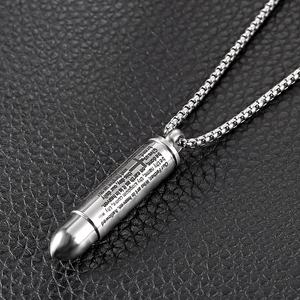 Collar con colgante en forma de cruz con <span class=keywords><strong>palabras</strong></span> en inglés <span class=keywords><strong>para</strong></span> <span class=keywords><strong>hombre</strong></span>, joyería masculina, de acero y titanio, estilo Hip Hop, sencillo, chapado en oro - Product Image 2