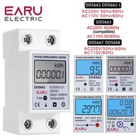 Compteur d'énergie numérique monophasé EARU avec écran LCD, réinitialisation à zéro, compteur de consommation de puissance, compteur de tension, compteur de courant, wattmètre électrique 220V DDS