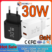 Adaptador de Viaje Universal al por Mayor, Enchufe USB, Cargador Tipo C de 30 W, Bloque de Carga Superrápida GaN, Nuevo Cargador Rápido para Teléfono