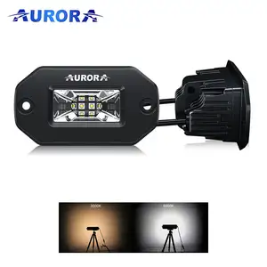 Aurora-barra de luz LED sin tornillo, luz de conducción de trabajo de 2 pulgadas, 20W, para Tractor, todoterreno, barco, coche, camión, ATV, SUV