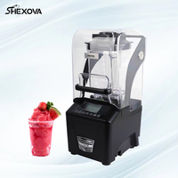 Shexova Industrial 1600W RVS 1,5L Blender met variabele snelheid, geluidsdempend, voor ijs, smoothies, mixen, malen en sap maken, inclusief deksel