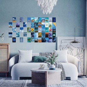 <span class=keywords><strong>Collage</strong></span> da parete estetico blu personalizzato 4x6 pollici carte Boho cielo mare frutta <span class=keywords><strong>stampa</strong></span> Kit colore caldo decorazione camera <span class=keywords><strong>Poster</strong></span> - Product Image 4
