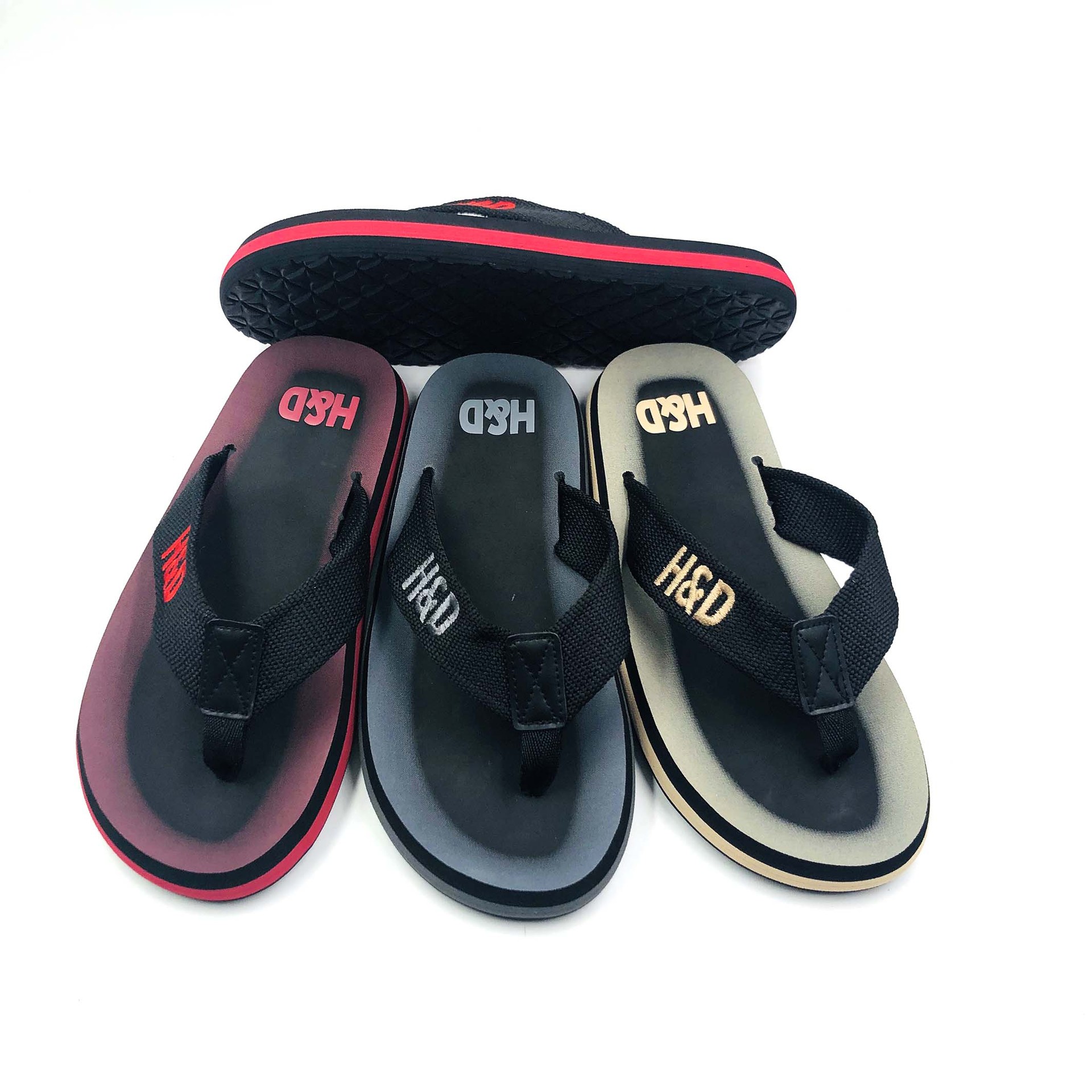 Fashion Casual Men's Flip flops Webbing Cloth Belt PU Beach flip-flops Slippers