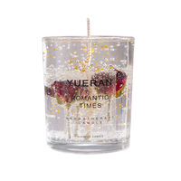 Luxus getrocknete Blume Echte Blume Gelee Pflanze Parfüm Klar Transparent Gel Wachs Kerzen Glas Tasse Aroma therapie Duft kerze