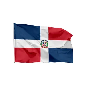 Stok grosir 3*5 kaki kualitas tinggi bendera Republik Dominika 100% poliester dekorasi acara bendera Republik Dominika