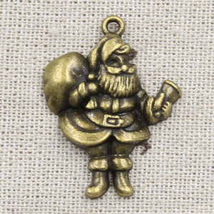 Charmes De Noël Père Noël Cadeau 33x25mm Tibétain Argent Couleur Pendentifs Antique Fabrication De Bijoux DIY Artisanat À La Main - Product Image 6