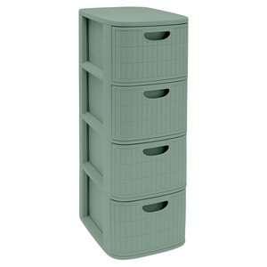 กล่องเก็บของแบบประหยัดพื้นที่ 4C สลิม (30x40x80 ซม.) DOMUS HOME COLLECTION สีเขียวชา 90702 - Product Image 1
